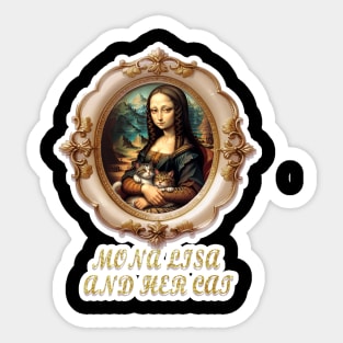 Mona Lisa and her cat Sticker